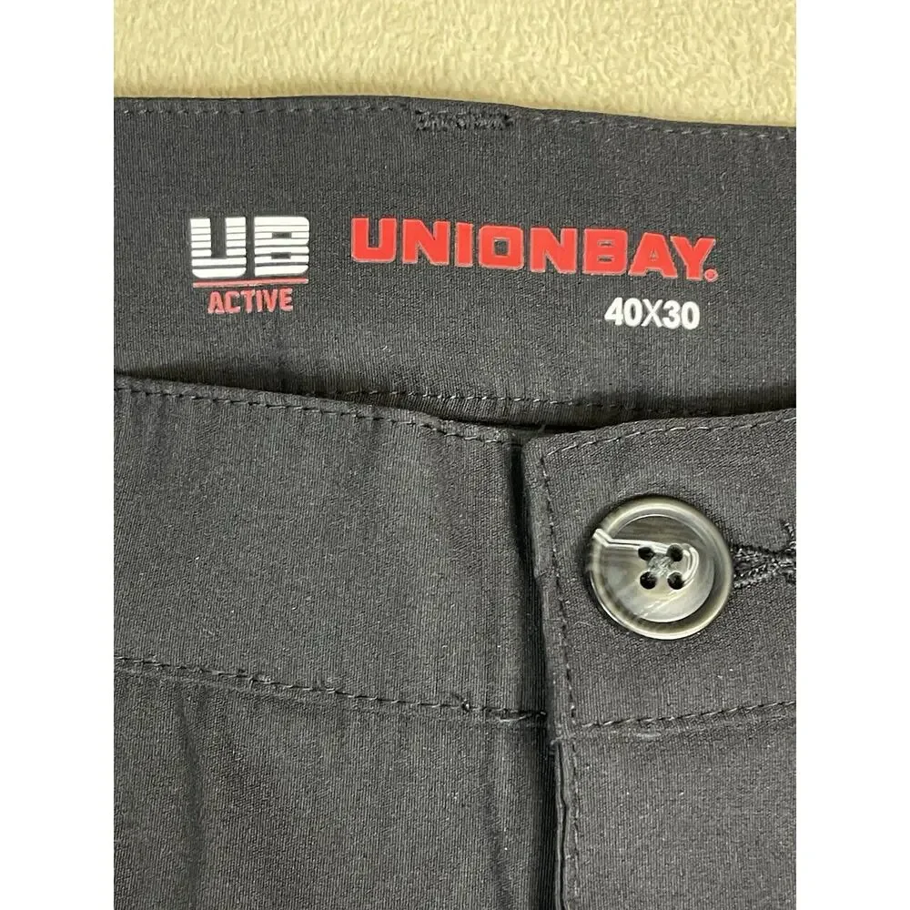 UB Active Pants Adult 40x30 Black Union‎ Bay Rainier Pant Chino Casual Mens NWT